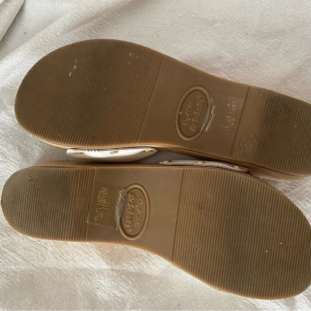 70’s Nostalgia Dr. Scholl's Original Collection White Leather Clogs - Picture 5 of 8